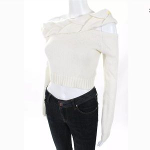 Ale By Alessandra One Shoulder Sweater White Small
